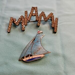Sailing Boat and Miami Brooch Set